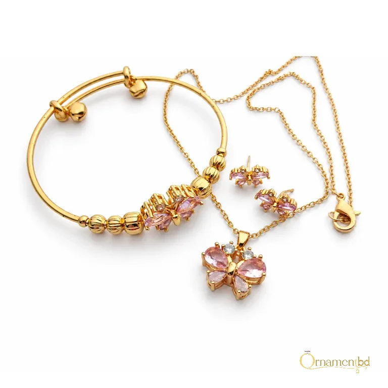 Butterfly Necklace set (Necklace + Earring + Bracelet)