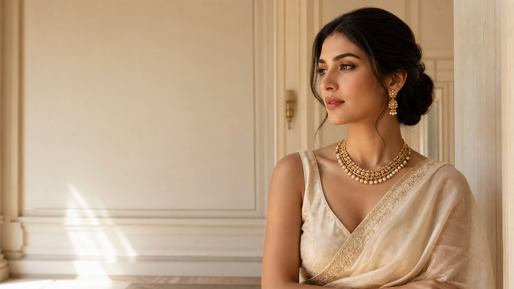 Woman wearing the latest Aurielle jewellery collection